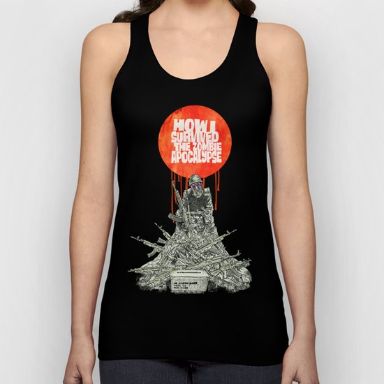 How I Survived The Zombie Apocalypse (colour option) Unisex Tank Top