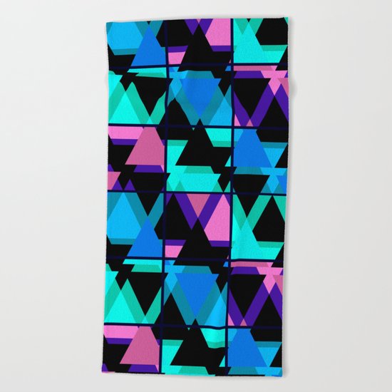 Colorful triangles . No. 1 Beach Towel