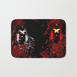 NUDE "walk in red" Bath Mat | Artisticnude, Illustration, Femalenude, Nude, Digitaloil, Goth, Digital, Painting, Mixed Media, Oil 