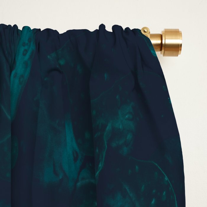 Dark Emerald Green Ivy Leaves Water Drops Blackout Curtain By