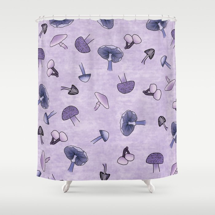 Joyful Purple Mushrooms Shower Curtain