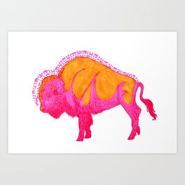 Psychadelic Bison Art Print