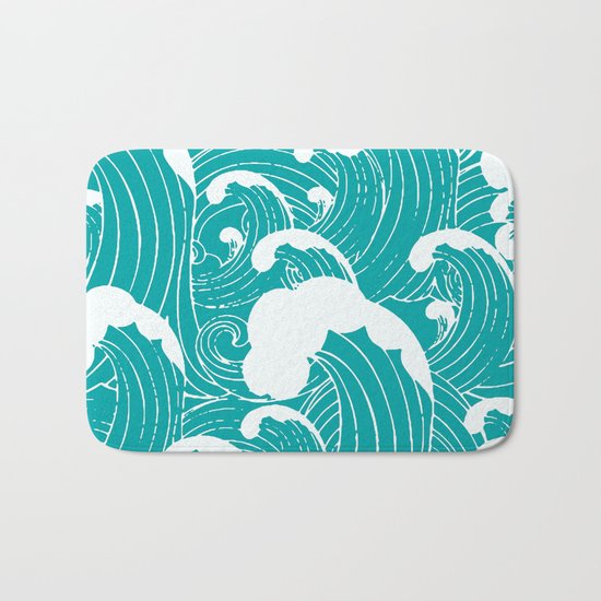 Blue waves Bath Mat