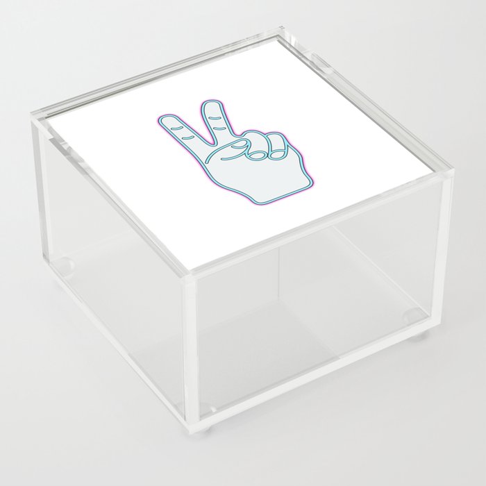 Fun Neon Hand - Minimal Pop Design Acrylic Box