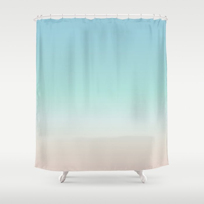 Beach Gradient Turquoise Sand | Simple Coastal Shower Curtain
