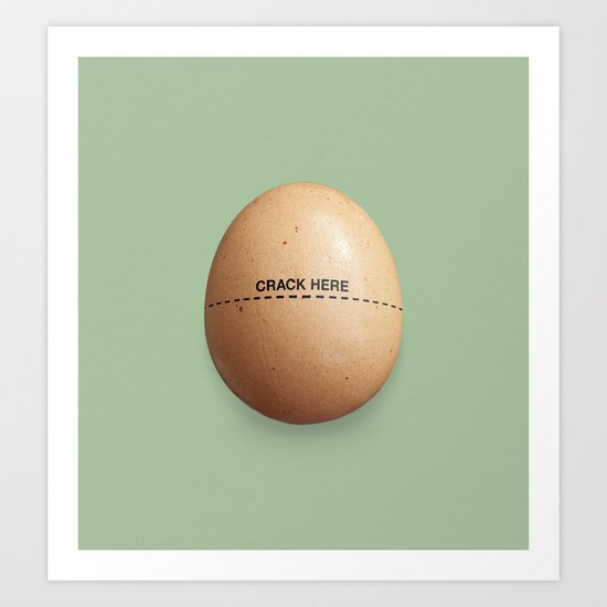Crack Here Art Print