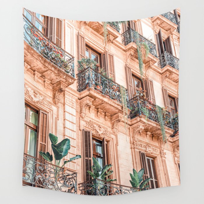 Vintage Facade Building Architecture City Barcelona Spanish