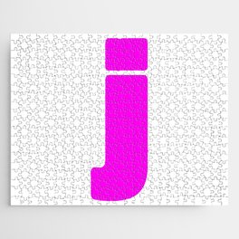 j (Magenta & White Letter) Jigsaw Puzzle