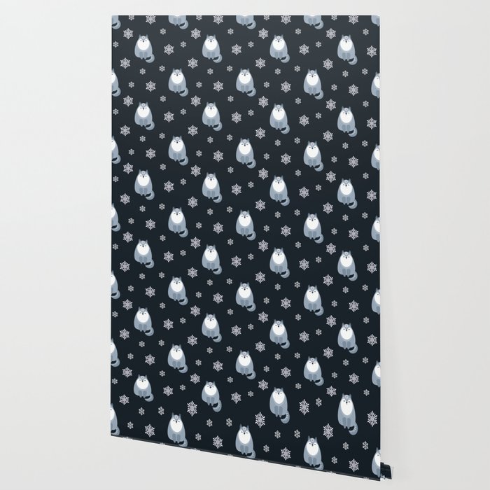 Winter Fox And Snowflakes Wallpaper By Context Society6