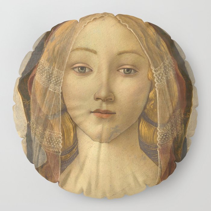 Sandro Botticelli "The Virgin and Child with Saint John and an Angel" The Virgin Floor Pillow by ...