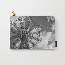 Coney Island Parachute Jump. Black and white photography Carry-All Pouch | Parachutejump, Steelstructure, Cloudysky, Coneyisland, Brooklyn, Photo, Digital, Black and White, Park 