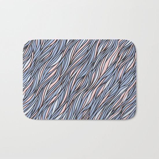 Rose quartz serenity wave pattern Bath Mat