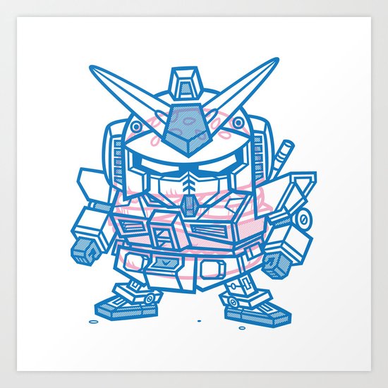 Cheeseburger RX-78 Gundam Art Print