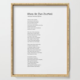 When We Two Parted - Poem by George Gordon Byron - Literary Print - Typewriter 1 Serving Tray