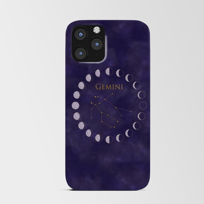 Gemini, Purple Phases of the Moon iPhone Card Case