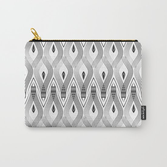 Art Deco 56 . black and gray spiral . Carry-All Pouch