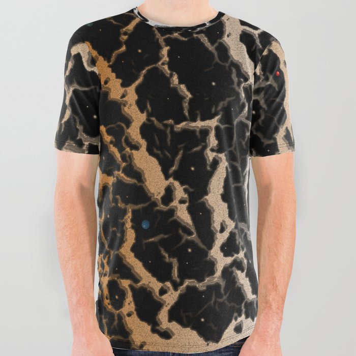 Cracked Space Lava - Bronze/White All Over Graphic Tee