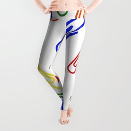 colorful paperclip white background Leggings