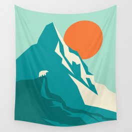 As the sun rises over the peak Wall Tapestry