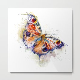 Colorful Butterfly Watercolor Painting Metal Print