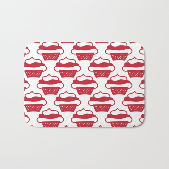 Red cupcakes Bath Mat