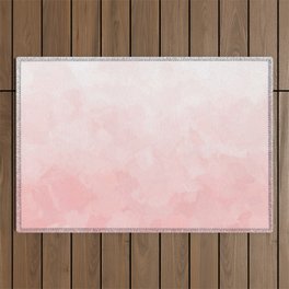 Shades of Soft Baby Pink, Minimal Abstract Painting in Pastel Color Outdoor Rug