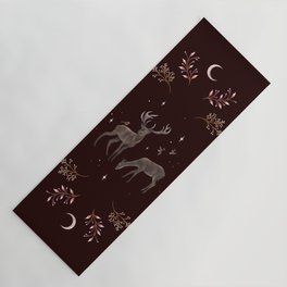 Deers in the Moonlight - Chocolate Brown Yoga Mat