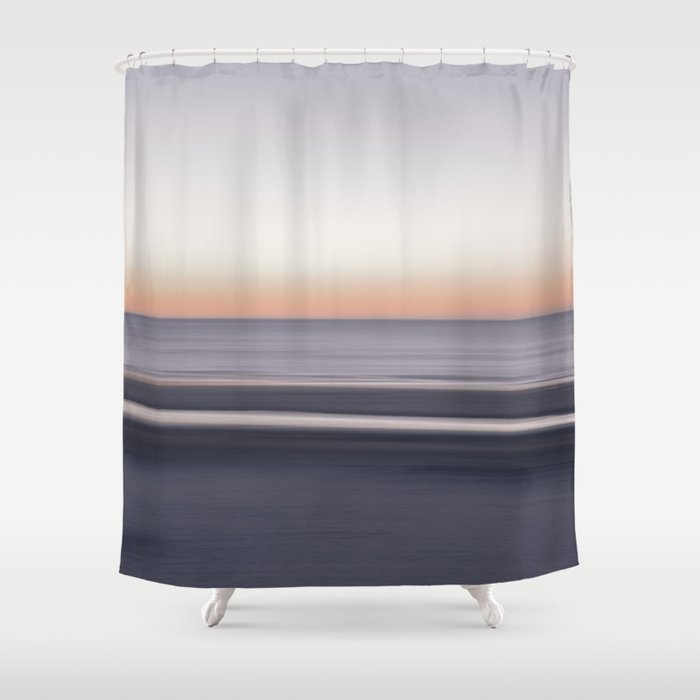 Sunset coastal beach art print - long exposure portugese landscape - nature and travel photography Shower Curtain