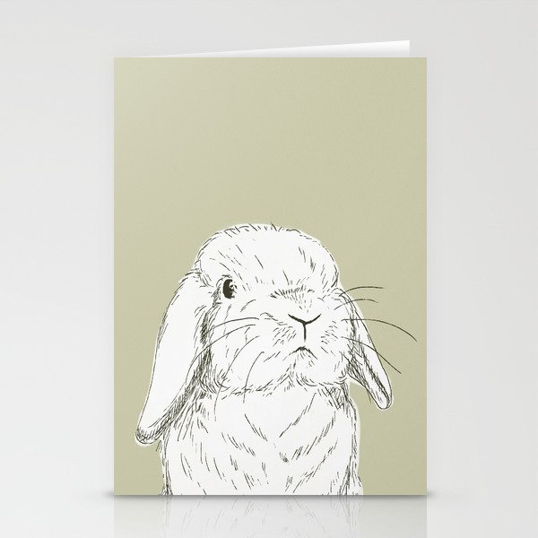 Curious Holland Lop Bunny - Taupe Stationery Cards