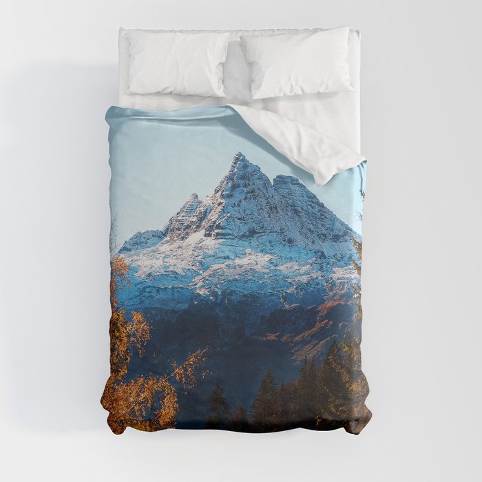 View of the Austrian Alps Duvet Cover