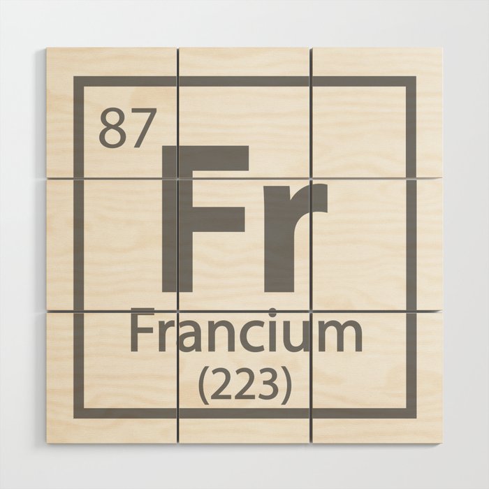Francium - French Science Periodic Table Wood Wall Art