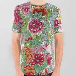 Colorful Flower Pattern All Over Graphic Tee