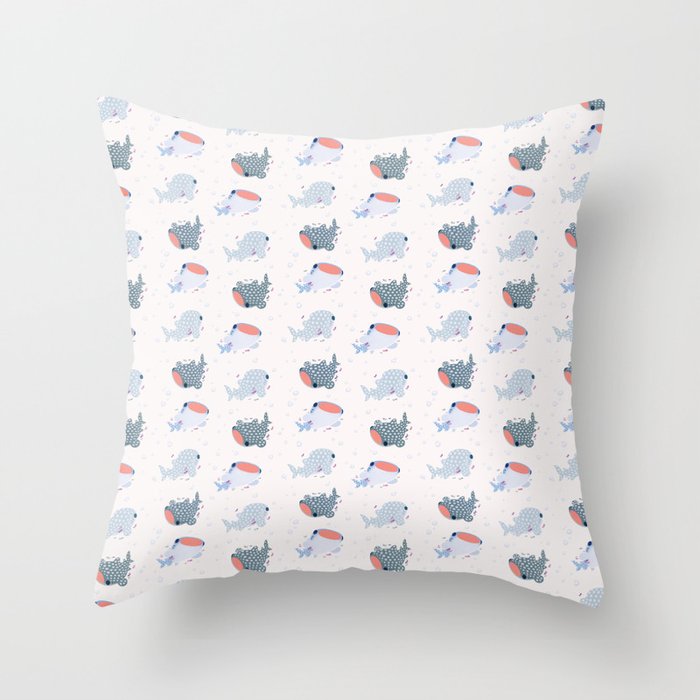 Whale Shark Buddies Throw Pillow