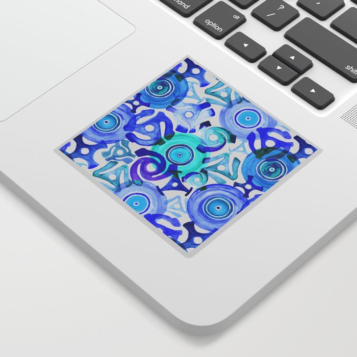 Vinyl Records & Adapters Watercolor Painting Pattern Sticker