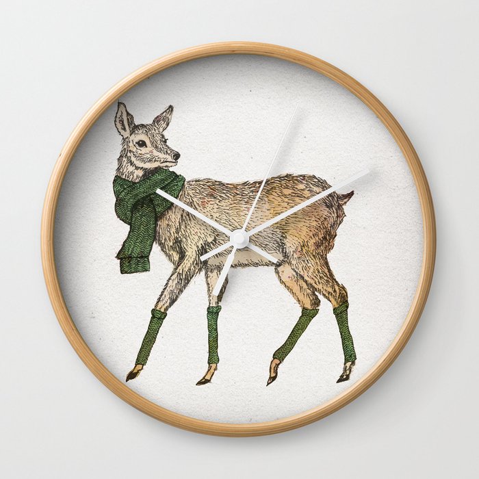 Winter Deer Wall Clock