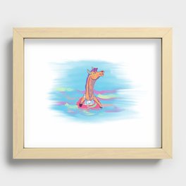 Neon Pastel Giraffe Recessed Framed Print