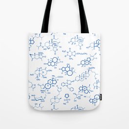 Blue Molecules Tote Bag