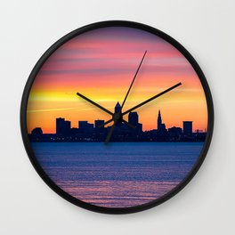 city buildings silhouettes water sunset dark Wall Clock | Sunset, Dark, Water, Silhouettes, City, Buildings, Graphicdesign 