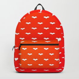 White Tiny Bats Red Backpack