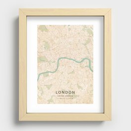 London, United Kingdom - Vintage Map Recessed Framed Print
