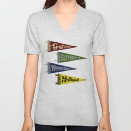 Vintage Hogwart's Pennant Collection V Neck T Shirt
