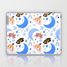 Moths and Moons - Blue & Pink Laptop Skin