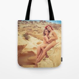 Nude Women In The Desert Tote Bag