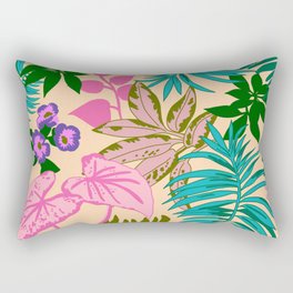 Tropical leaves pattern - Neon Rectangular Pillow