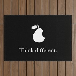 Apple parody pear think different Outdoor Rug
