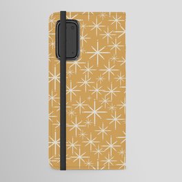 Twinkling Mid Century Modern Starburst Pattern in Muted Mustard Gold Android Wallet Case