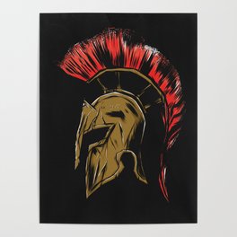 Spartan Helmet Illustration  Poster