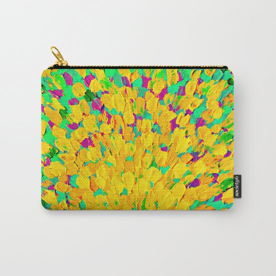 SPRING SPLASH - Bright Cheerful Lime Sunshine Yellow Lavender Lilac Purple Ocean Beach Waves Carry-All Pouch