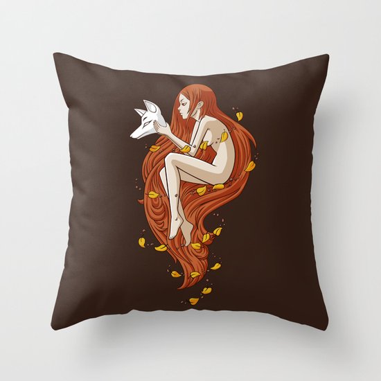 Kitsune Throw Pillow
