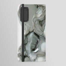 Charcoal Smoke Abstract 32622 Alcohol Ink  Modern Painting by Herzart Android Wallet Case